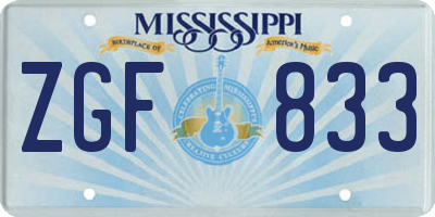 MS license plate ZGF833