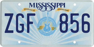 MS license plate ZGF856