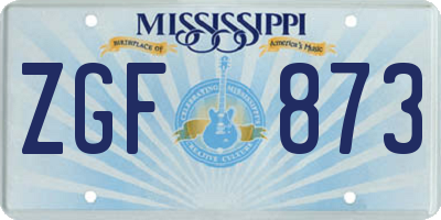 MS license plate ZGF873