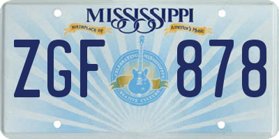 MS license plate ZGF878