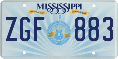 MS license plate ZGF883