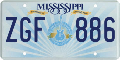 MS license plate ZGF886