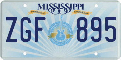MS license plate ZGF895