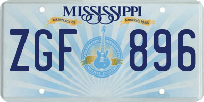 MS license plate ZGF896