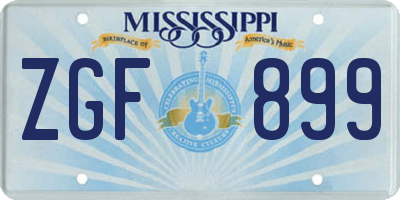 MS license plate ZGF899