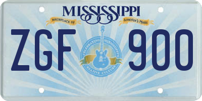 MS license plate ZGF900
