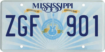 MS license plate ZGF901