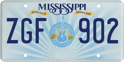 MS license plate ZGF902
