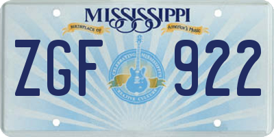 MS license plate ZGF922