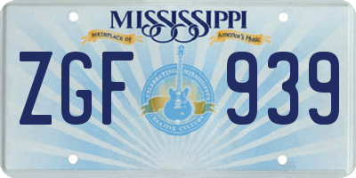 MS license plate ZGF939