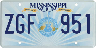 MS license plate ZGF951