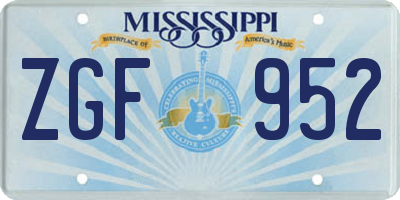 MS license plate ZGF952