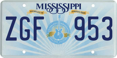 MS license plate ZGF953