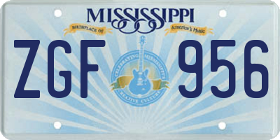 MS license plate ZGF956