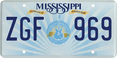 MS license plate ZGF969