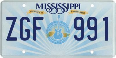 MS license plate ZGF991