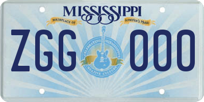 MS license plate ZGG000