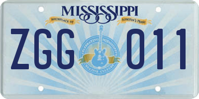 MS license plate ZGG011
