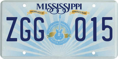 MS license plate ZGG015