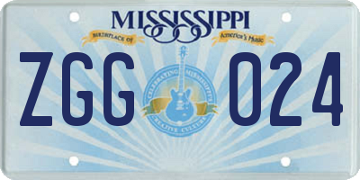 MS license plate ZGG024