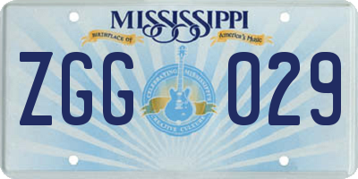 MS license plate ZGG029