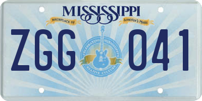 MS license plate ZGG041