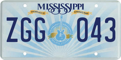 MS license plate ZGG043