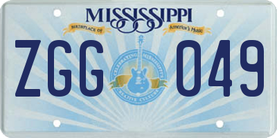 MS license plate ZGG049