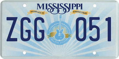 MS license plate ZGG051