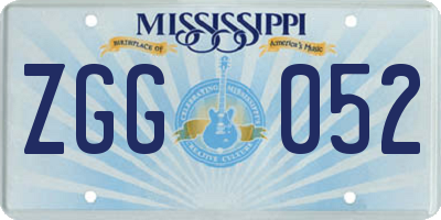 MS license plate ZGG052