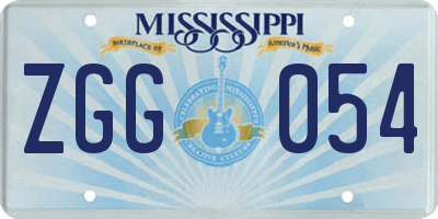MS license plate ZGG054