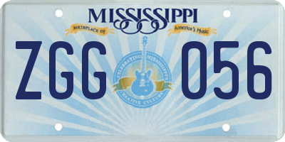 MS license plate ZGG056