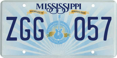MS license plate ZGG057