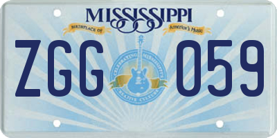 MS license plate ZGG059