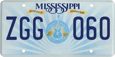 MS license plate ZGG060