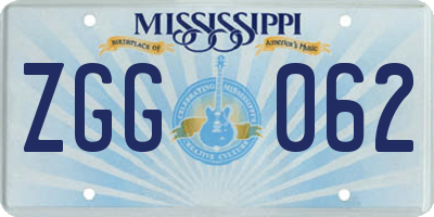MS license plate ZGG062