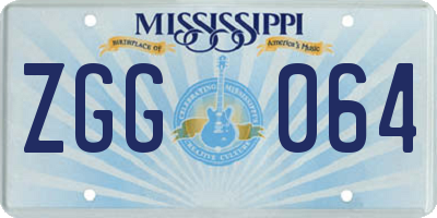 MS license plate ZGG064