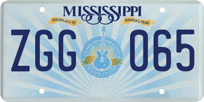 MS license plate ZGG065