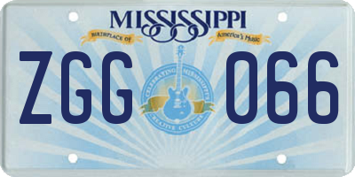 MS license plate ZGG066