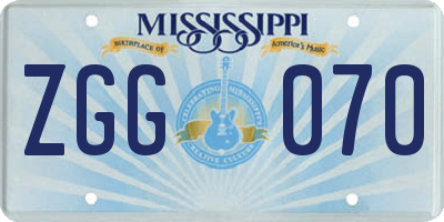 MS license plate ZGG070