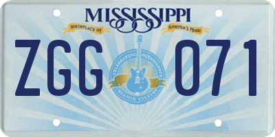 MS license plate ZGG071