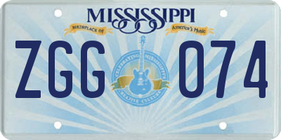MS license plate ZGG074