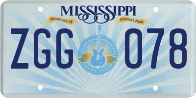 MS license plate ZGG078