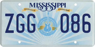 MS license plate ZGG086