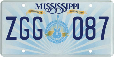 MS license plate ZGG087
