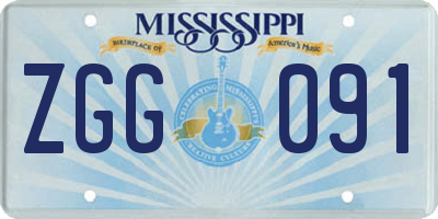MS license plate ZGG091