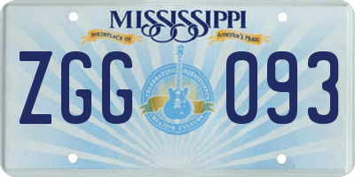 MS license plate ZGG093