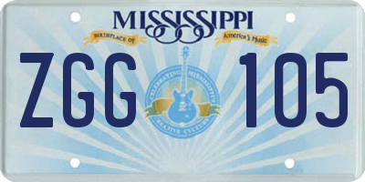 MS license plate ZGG105