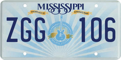 MS license plate ZGG106