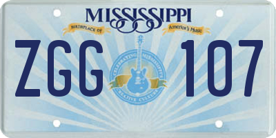 MS license plate ZGG107